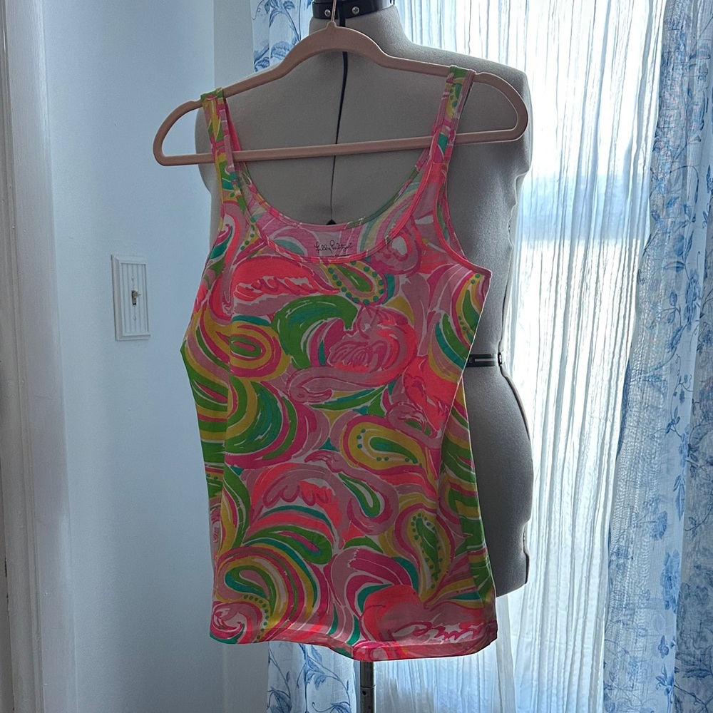 Lilly Pulitzer Pink and Green Swirl Camisole